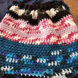 Handmaded Crochet Drawstring Backpack purse