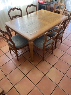 Wood dining table set
