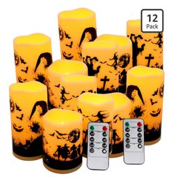 12-Pack Halloween Ink Painting Large Electronic Waxes with Remote Control.  (AG)