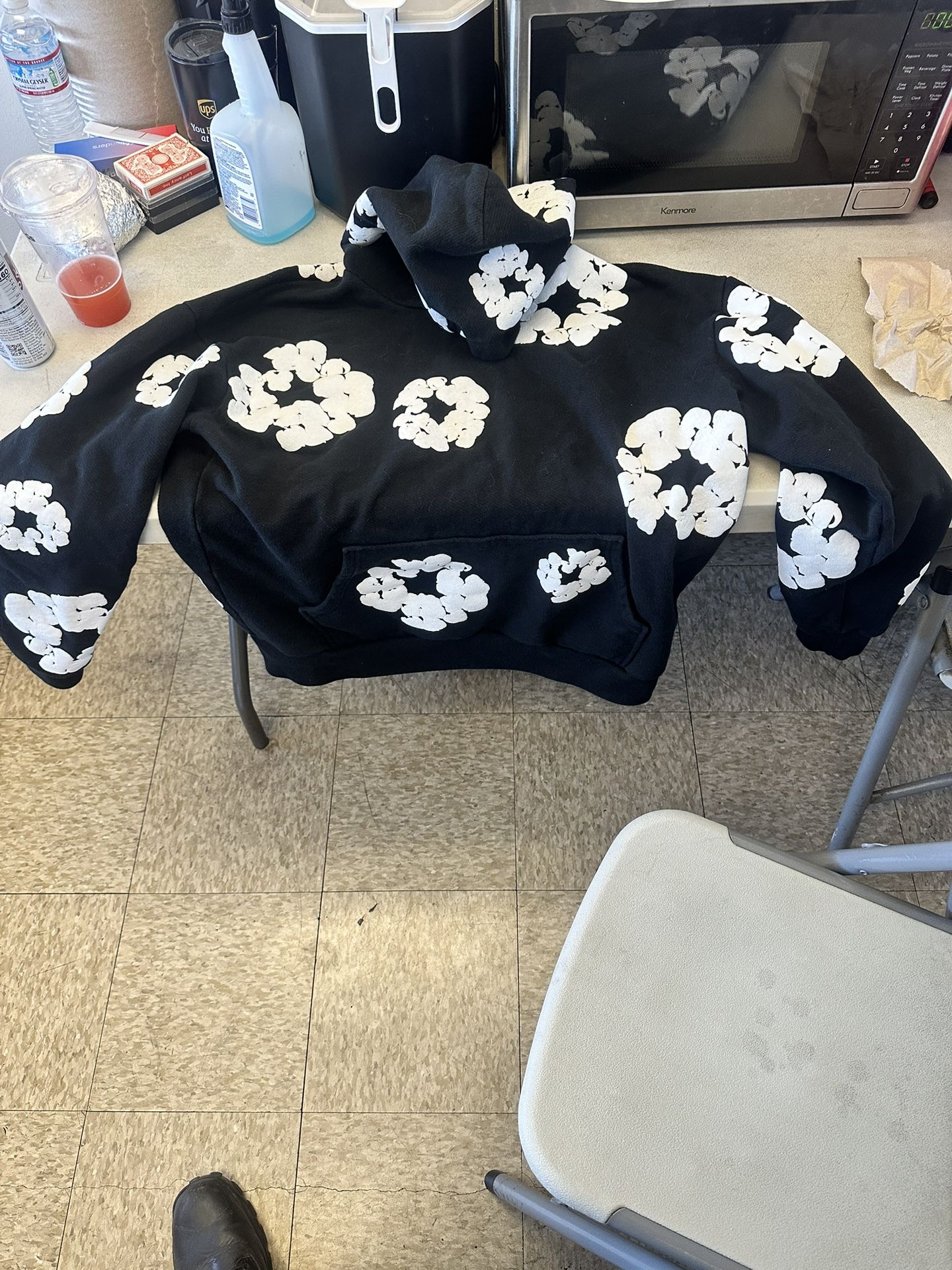 Black / White Denim Tear Hoodie