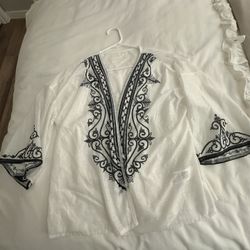 White /black Shawl Jacket  Small
