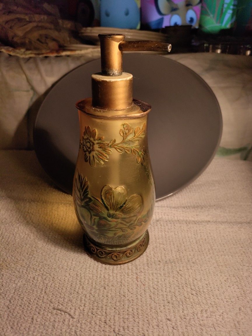 Vintage Green Glass Hand Soap Dispenser