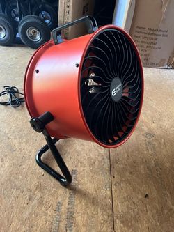 Commercial Electric 16 in. 3-Speed Drum Floor Fan in Orange High Velocity Turbo