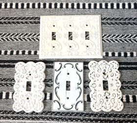 Decorative Light Switch Metal Cover Plates Set of 4