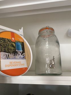Glass Drink Dispenser And Stand 
