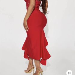red stretch  dress size  M