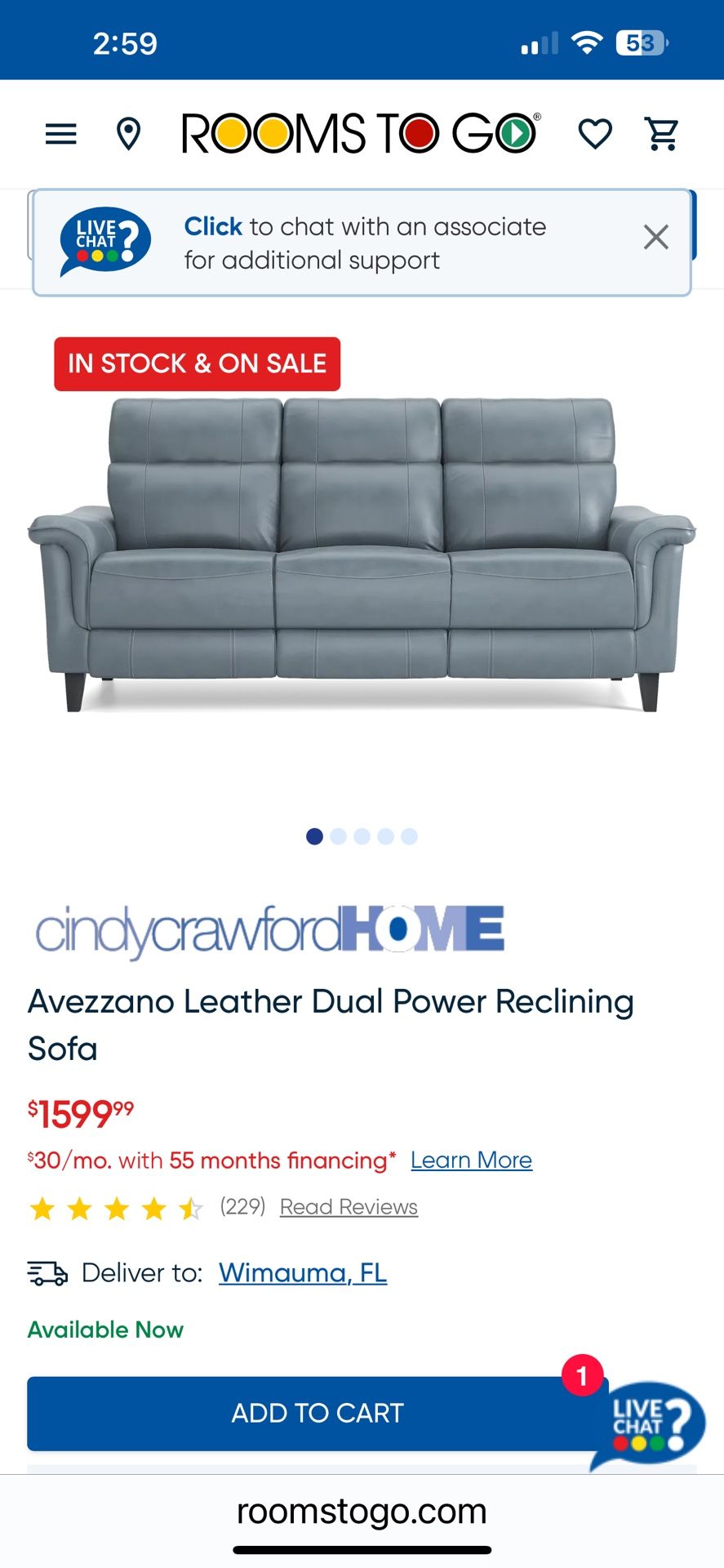 Leather Reclining Couch