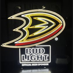 Anaheim ducks Bud Light Neon bar sign 