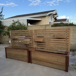 Custom Made Raised Garden Beds With Area Dividers Lattice 