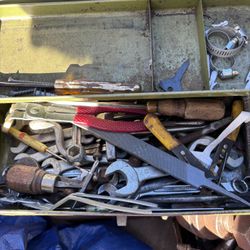 Tool Box With Wrenches And Misc