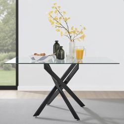 Modern Glass Dining Table - Like New - New York, NY