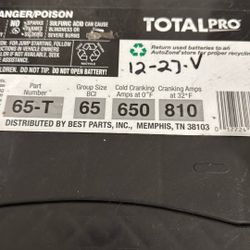 Car Battery Used   Very Good Battery. Group 65 