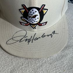 Jim Harbaugh Football coach and a former quarterback Anaheim Ducks Autograph Hat