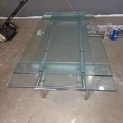 Italian Extendable Chrome & Glass table (70"×31") 1960's