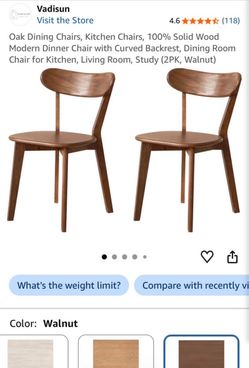 Brand New Solid Oak Dining Chairs – Set of 2