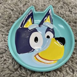 Bluey Soap Dish Face Small Resin Trinket Tray Home Bathroom Decor Blue New