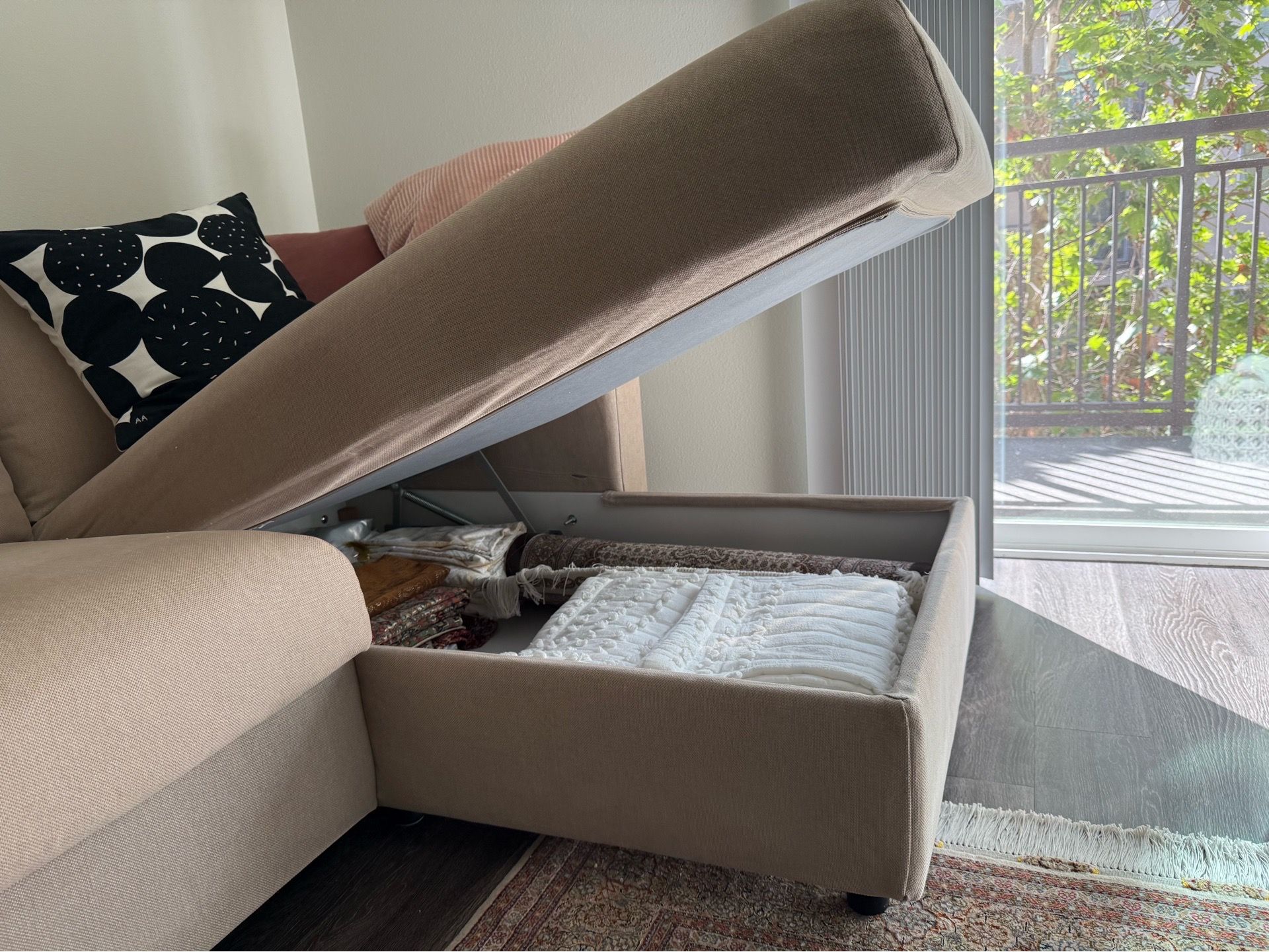 L shape sofa bed with storage