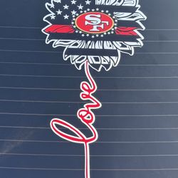 SF 49ers Sunflower Love Decal 