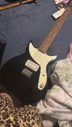 Black Electric Guitar with Humbucker Pickup