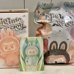 Pop Mart Labubu The Monsters Big Into Energy Serenity Vinyl Plush Blind Box Figure Macaron Pink Green Brown Grey Red White Cream Seat Secret Toy Cute