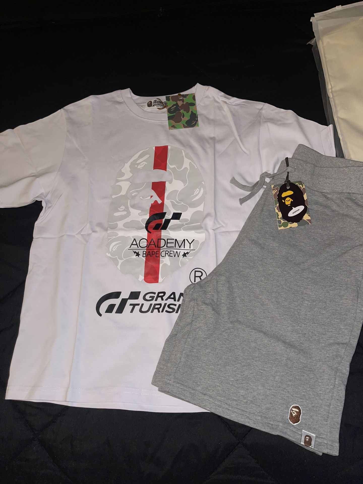 Bape Shirt & Shorts Sz Medium New W Tags