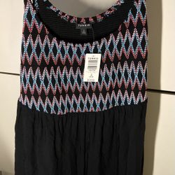 Torrid black challis smocked tunic 2X NWT