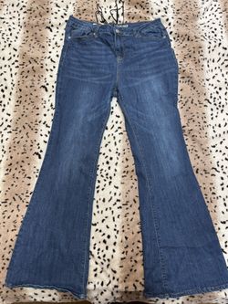 Lace Up Back Ultra Flare Jeans Sz 15 32