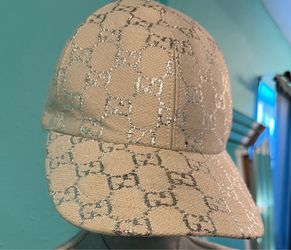 Authentic Baseball Cap GG Lame  White and Silver