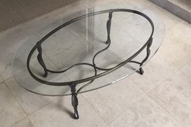 Brass Cocktail Table 52” x 33” x 18” Tall