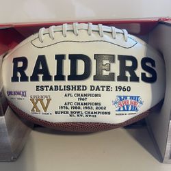 NFL Raiders Collectible Football In Box