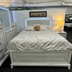 Queen Size Bed Frame With Led Lights / Mattress Included.  🔥  Cama Queen Size Con Luz Led En Venta Colchon Incluido 