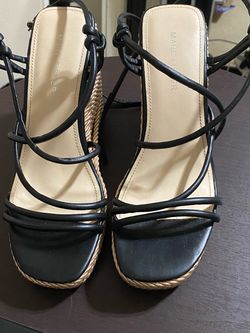 Marc Fisher Black Strappy Wedge Sandals
