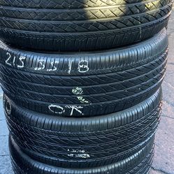 4 Llantas Usadas Bridgestone Turanza 215-55-18 $220  las 4