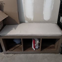 Wooden Bench With Cubbies