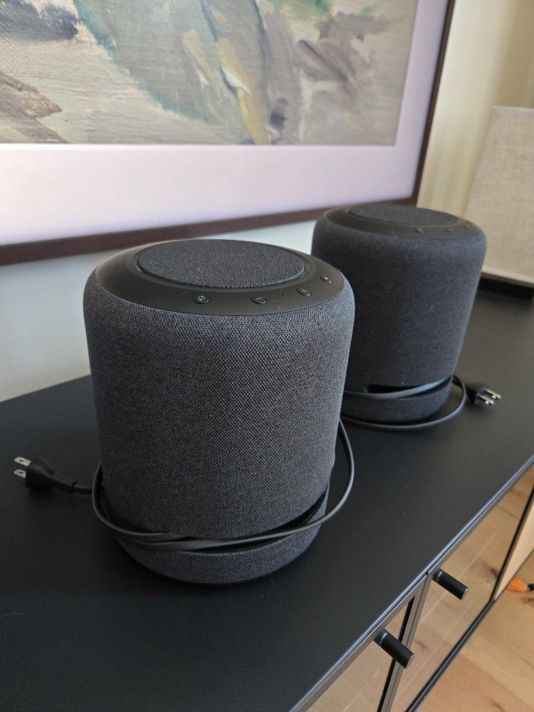 Two Amazon Echo Studio Speakers