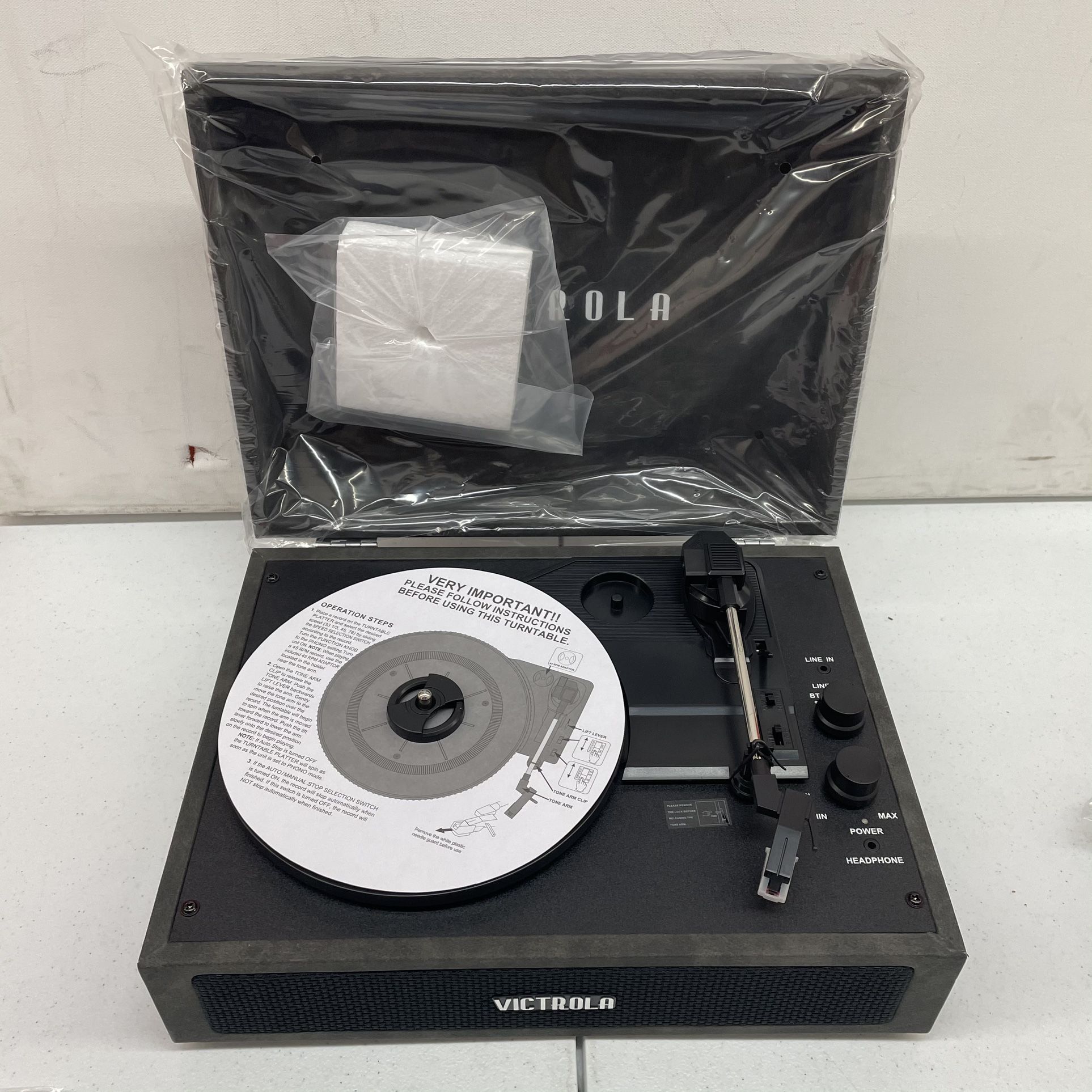 Victrola Bluetooth Record Player 3-Speed Turntable – Open Box, Untested (As-Is)