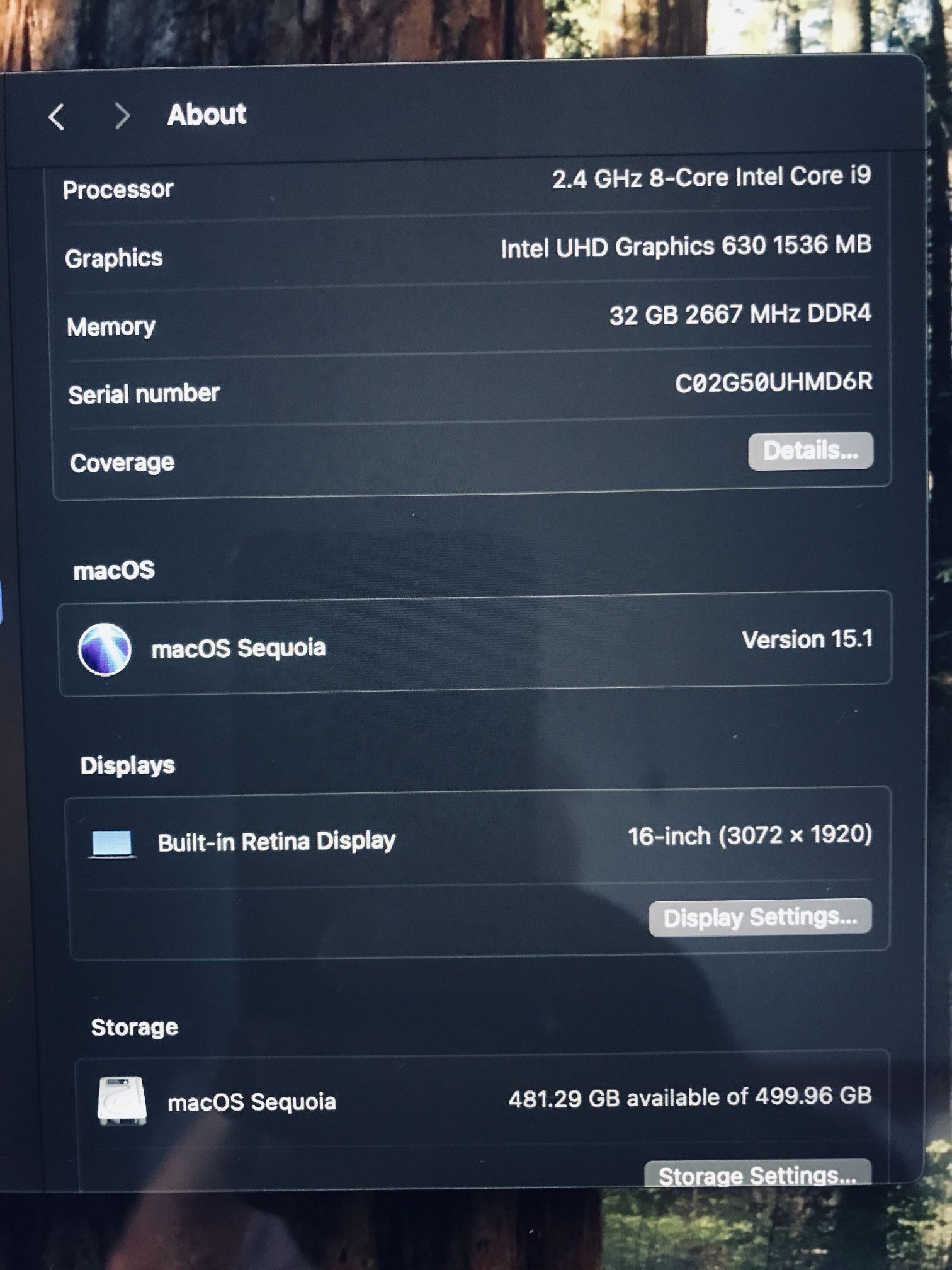1TB Storage 32GB RAM 16 inch 2019 MacBook Pro