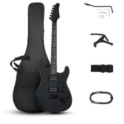 NEW IN BOX - Ktaxon 39 Inch Electric Guitar, Full Size Solid Body H-H Pickups 6 Strings Beginner Guitar Kit With Upgrade Cable & Guitar Capo, Tremolo 