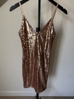 Rose Gold Sequin Mini Dress