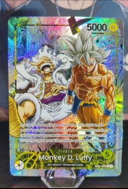 Monkey D. Luffy & Goku Ultra Instinct Fan Made Holo Card