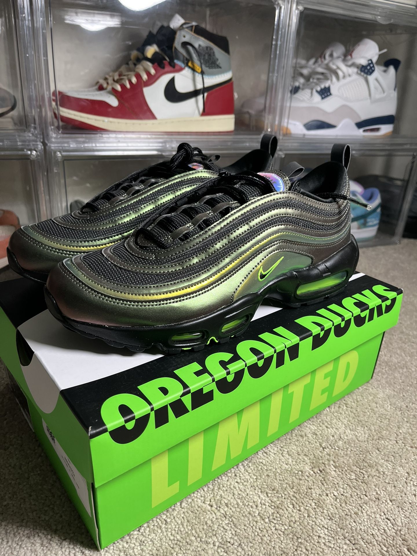 Size 10.5 - Nike Air Max 95/97 PE University of Oregon - Storm NEW! FAST!