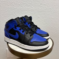Jordan 1 Mid Royal Blue / Black (GS)