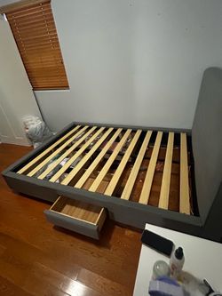 Full bed frame with 4 drawers. Bought at Living Spaces. A little light scribble coloring but can easily be removed. Asking $100 obo