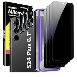 Milomdoi 3 Pack Privacy Screen Protector for Google Pixel 8 Pro with 3 Pack Tempered Glass Camera Lens Protector, Ultra 9H Accessories, Case Friendly,