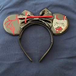 Minnie Ears Headband Black With Black Bow