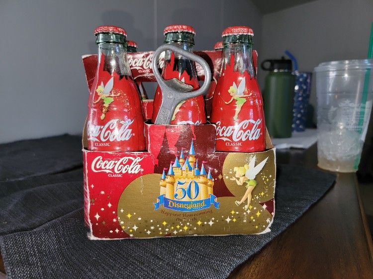 50th Aniversary 6 Pack DISNEY Coca COLA bottles