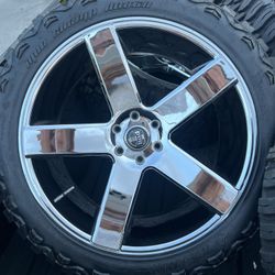 Rims 24 Dub 6 Lugs Tires 35,12/50