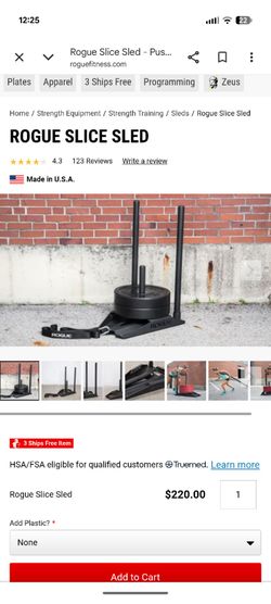 Rogue slice sled with sled strap