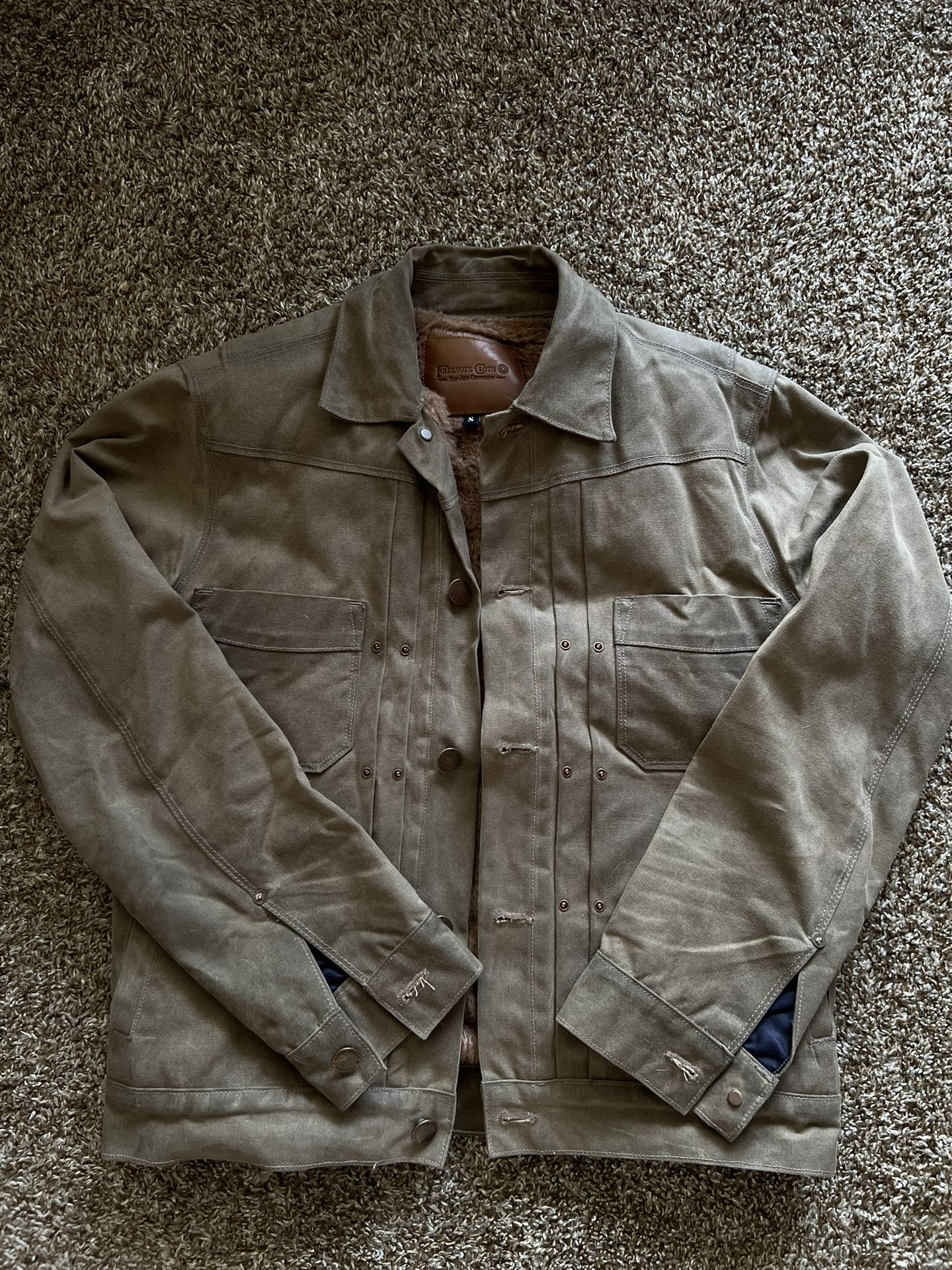 Freenote Cloth San Juan Capistrano- Riders jacket heavy waxed canvas tobacco Men’s Small