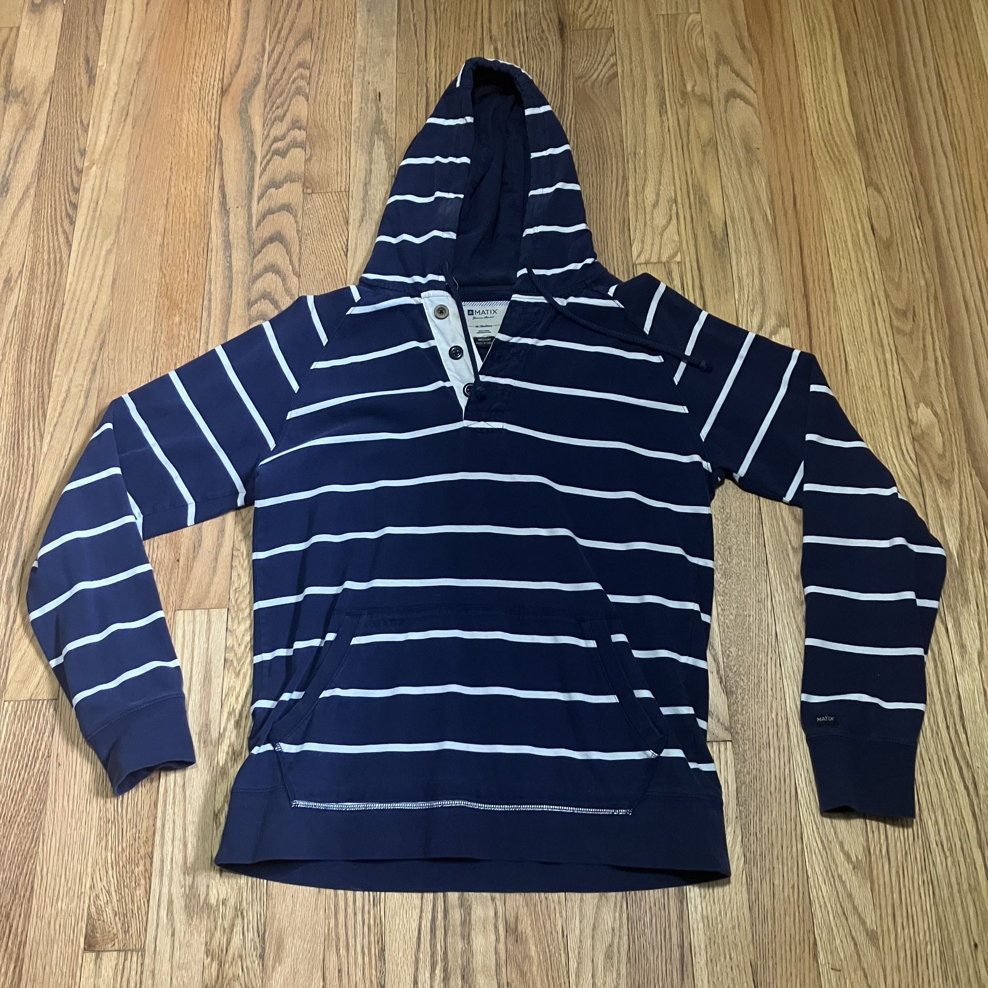Matix Hoodie Pullover Henley Sweater Navy Men s M Medium for Sale